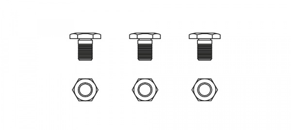 Болт центральный + гайка A1-R4 для секаторов Vesco серии А